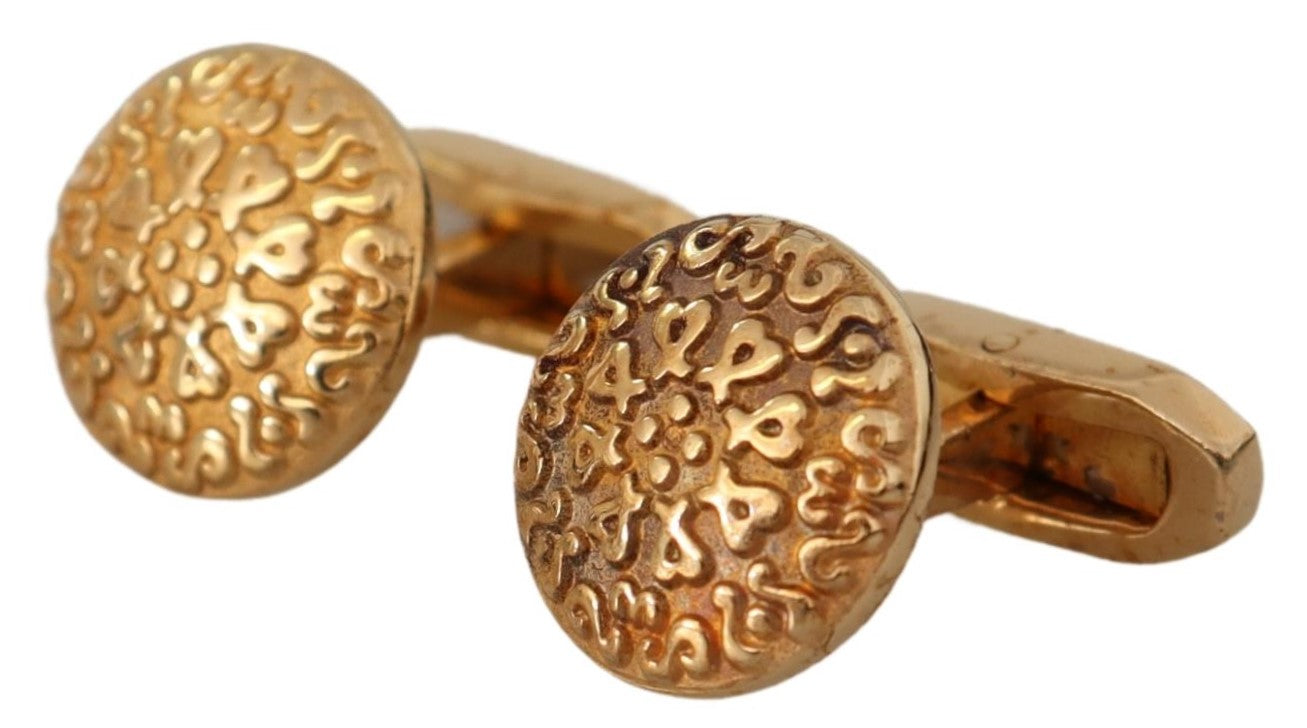 Dolce & Gabbana Elegant Gold Plated Brass Men's Cufflinks Dolce & Gabbana