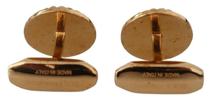 Dolce & Gabbana Elegant Gold Plated Brass Men's Cufflinks Dolce & Gabbana