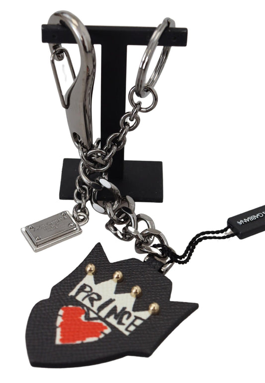 Dolce & Gabbana Elegant Silver and Black Designer Keychain Dolce & Gabbana