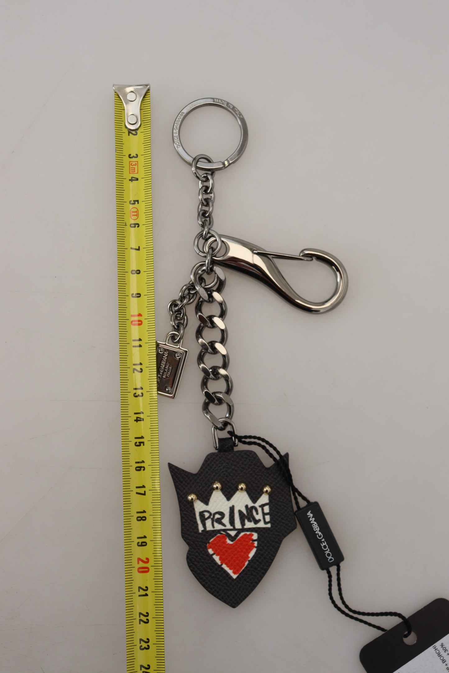 Dolce & Gabbana Elegant Silver and Black Designer Keychain Dolce & Gabbana