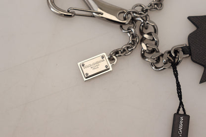 Dolce & Gabbana Elegant Silver and Black Designer Keychain Dolce & Gabbana