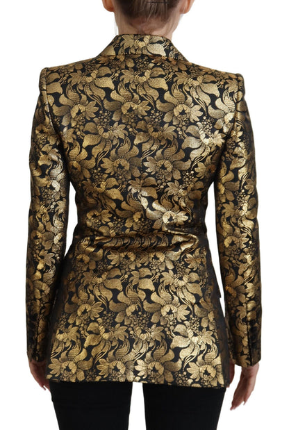 Dolce & Gabbana Elegant Black and Gold Floral Jacket Dolce & Gabbana