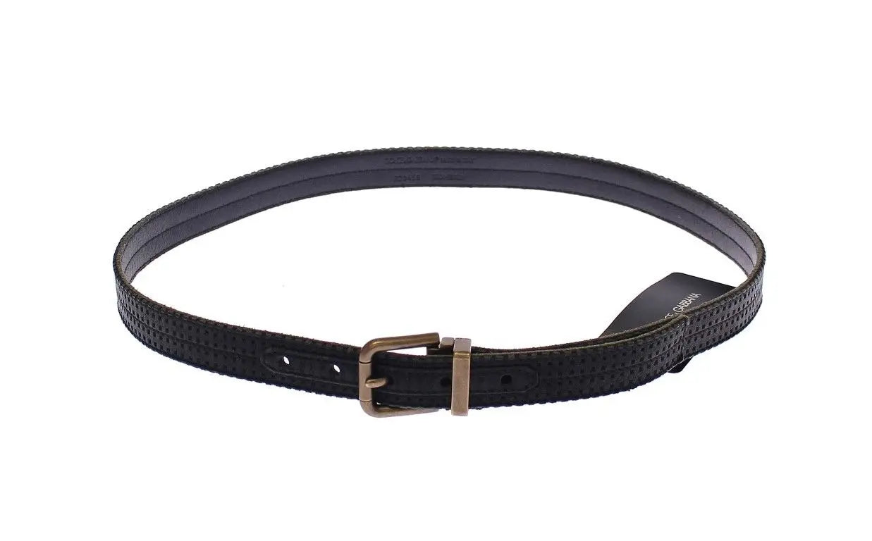 Dolce & Gabbana Elegant Blue Leather-Cotton Blend Men's Belt Dolce & Gabbana