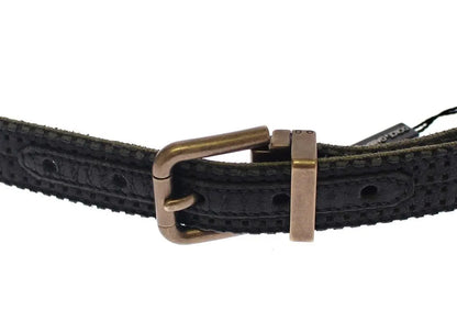 Dolce & Gabbana Elegant Blue Leather-Cotton Blend Men's Belt Dolce & Gabbana