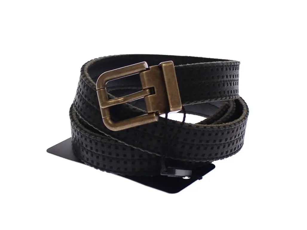 Dolce & Gabbana Elegant Blue Leather-Cotton Blend Men's Belt Dolce & Gabbana