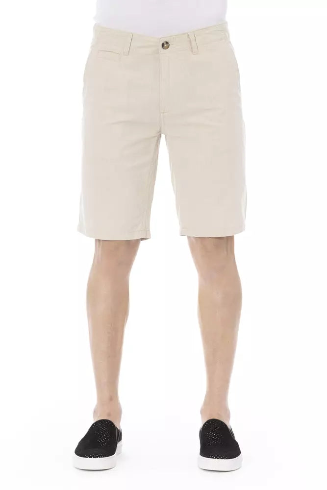 Baldinini Trend Beige Cotton Men Bermuda Short Baldinini Trend