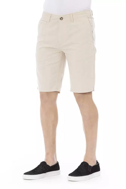 Baldinini Trend Beige Cotton Men Bermuda Short Baldinini Trend