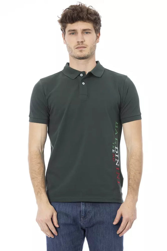 Baldinini Trend Green Cotton Men Polo Baldinini Trend