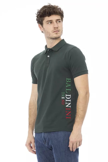 Baldinini Trend Green Cotton Men Polo Baldinini Trend