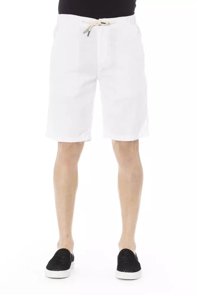 Baldinini Trend White Cotton Men Bermuda Short Baldinini Trend