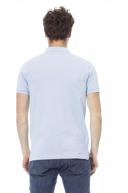 Baldinini Trend Light Blue Cotton Men Polo Baldinini Trend