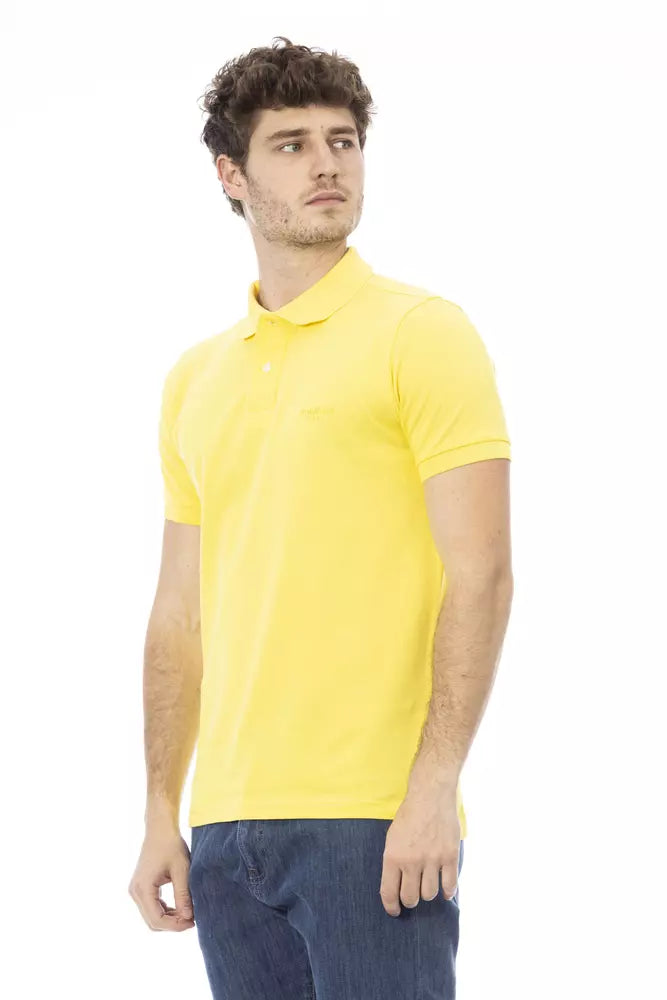 Baldinini Trend Yellow Cotton Men Polo Baldinini Trend