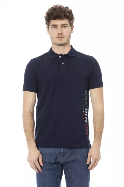 Baldinini Trend Blue Cotton Men Polo Baldinini Trend