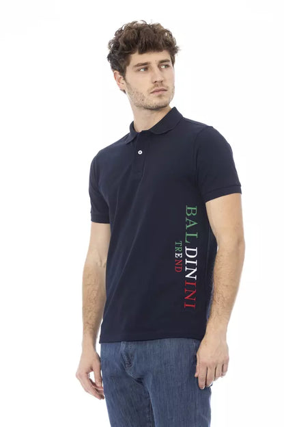 Baldinini Trend Blue Cotton Men Polo Baldinini Trend