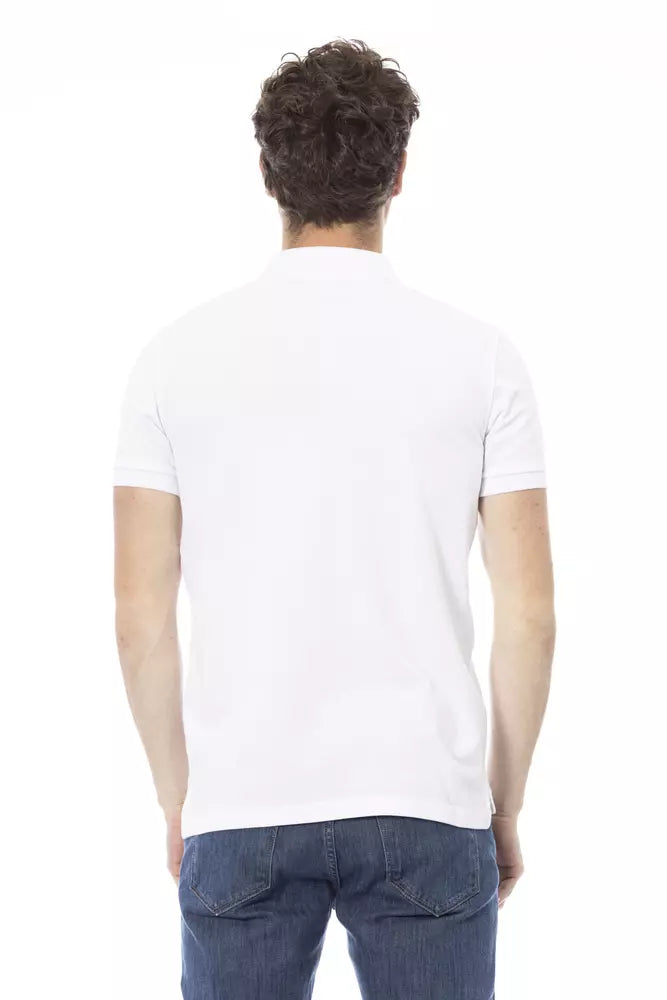 Baldinini Trend White Cotton Men Polo Baldinini Trend