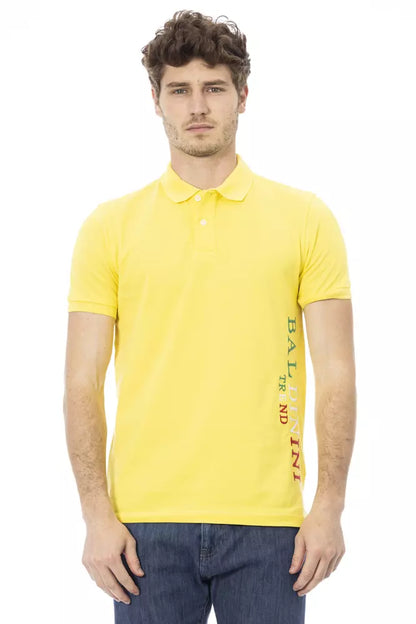 Baldinini Trend Yellow Cotton Men Polo Baldinini Trend