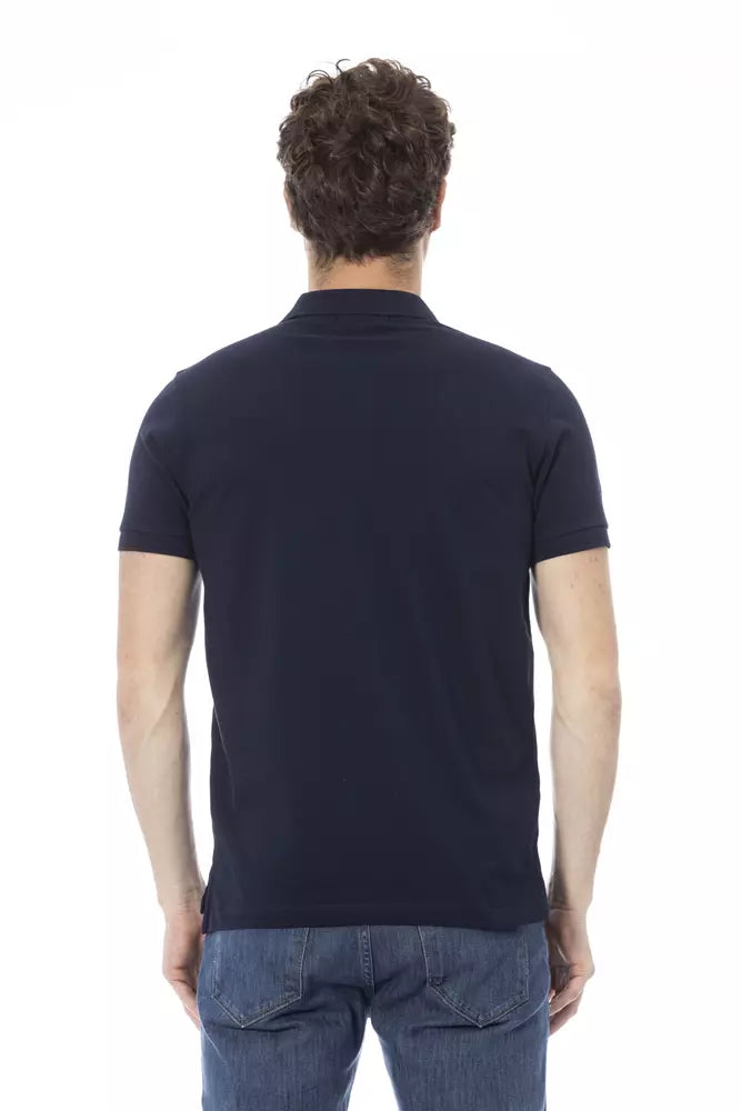 Baldinini Trend Blue Cotton Men Polo Baldinini Trend