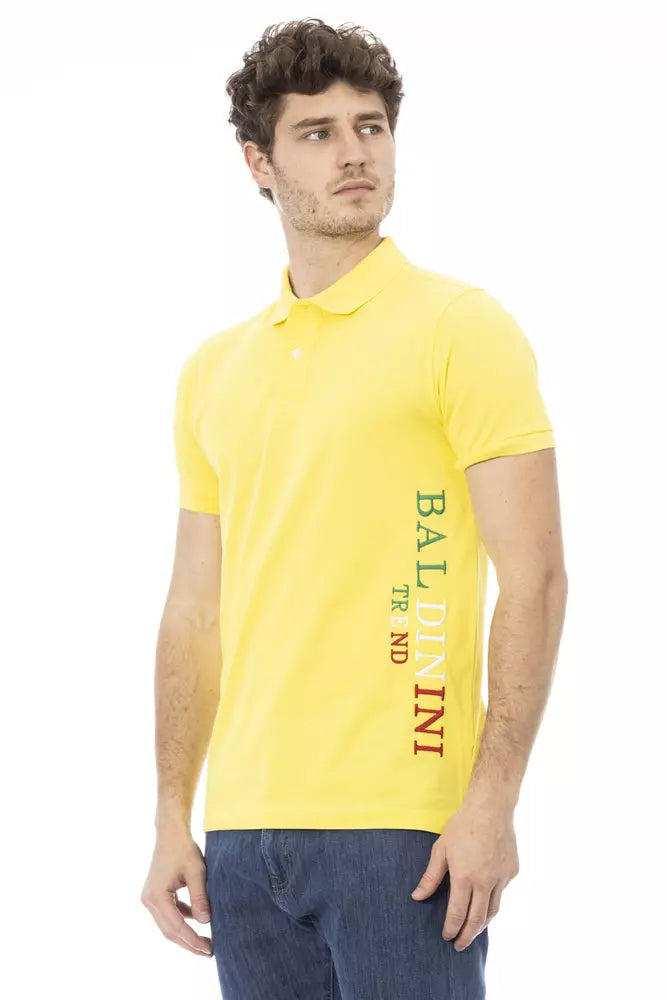 Baldinini Trend Yellow Cotton Men Polo Baldinini Trend