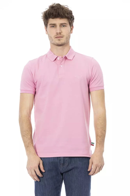 Baldinini Trend Pink Cotton Men Polo Baldinini Trend