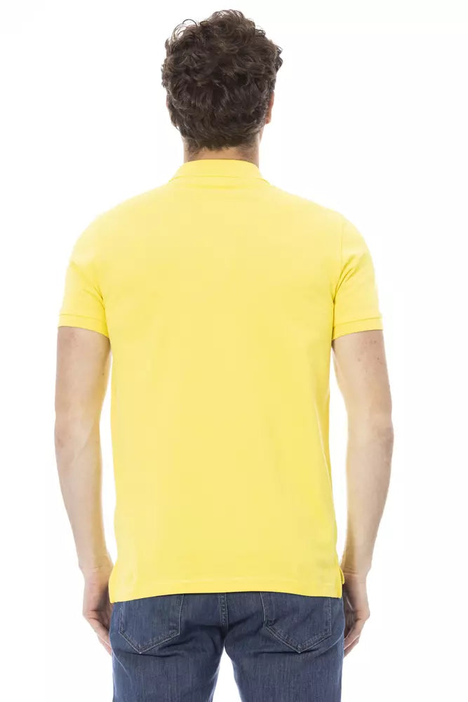 Baldinini Trend Yellow Cotton Men Polo Baldinini Trend