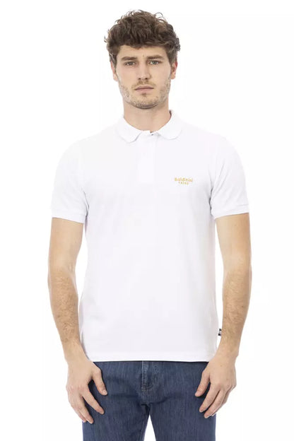 Baldinini Trend White Cotton Men Polo Baldinini Trend