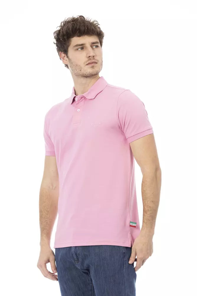 Baldinini Trend Pink Cotton Men Polo Baldinini Trend