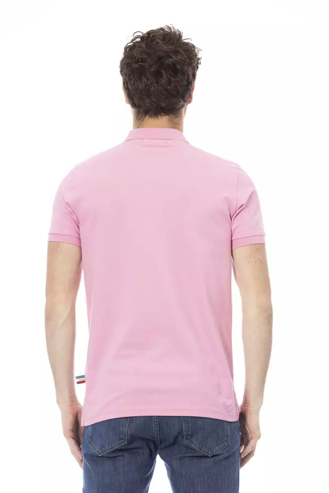 Baldinini Trend Pink Cotton Men Polo Baldinini Trend