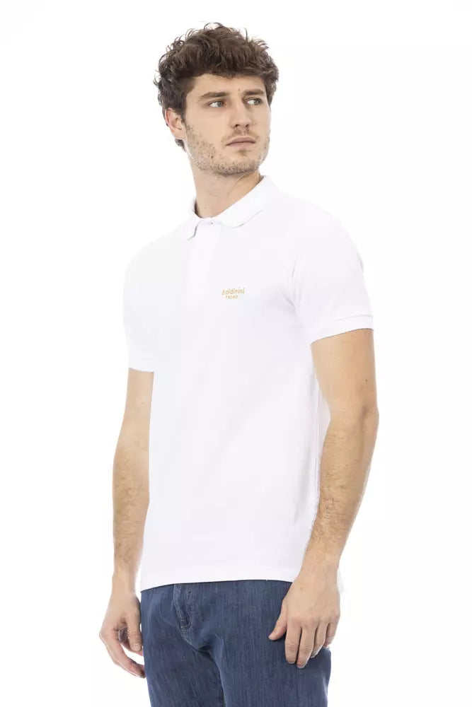 Baldinini Trend White Cotton Men Polo Baldinini Trend