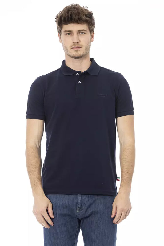 Baldinini Trend Blue Cotton Men Polo Baldinini Trend