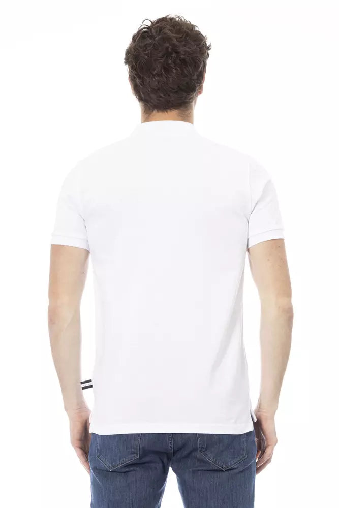 Baldinini Trend White Cotton Men Polo Baldinini Trend