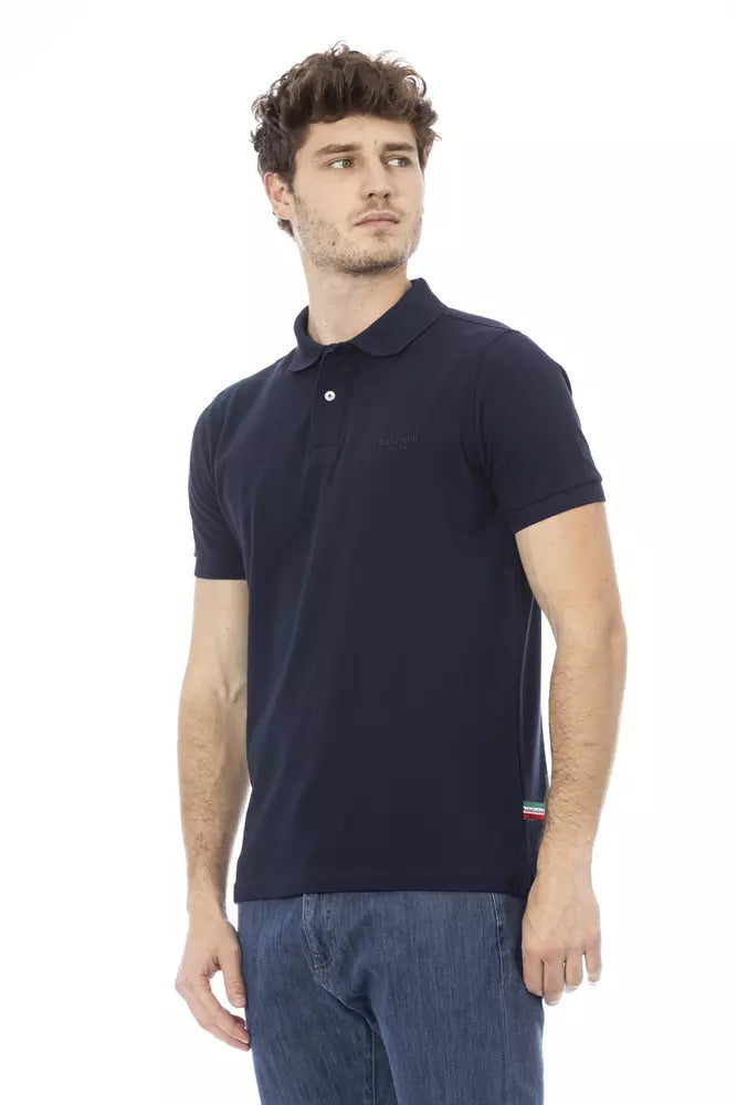 Baldinini Trend Blue Cotton Men Polo Baldinini Trend