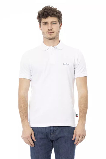 Baldinini Trend White Cotton Men Polo Baldinini Trend