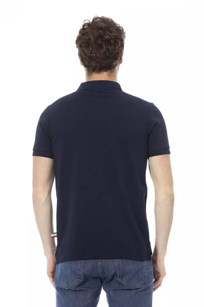 Baldinini Trend Blue Cotton Men Polo Baldinini Trend