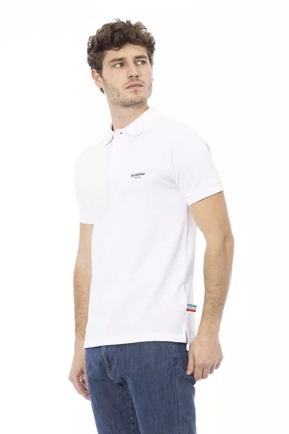 Baldinini Trend White Cotton Men Polo Baldinini Trend