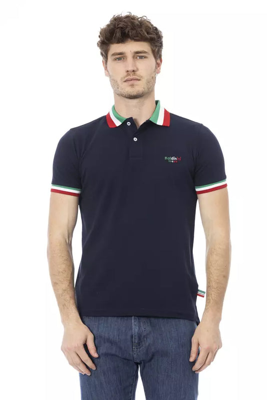 Baldinini Trend Blue Cotton Men Polo Baldinini Trend