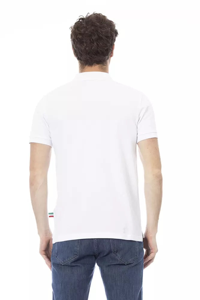 Baldinini Trend White Cotton Men Polo Baldinini Trend