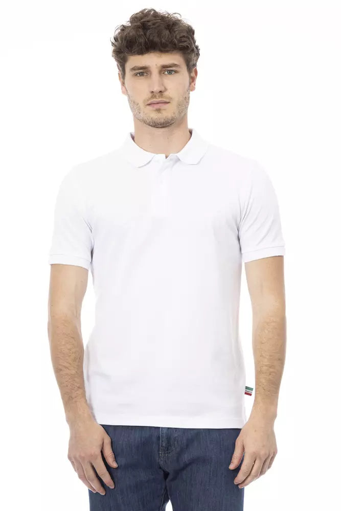 Baldinini Trend White Cotton Men Polo Baldinini Trend