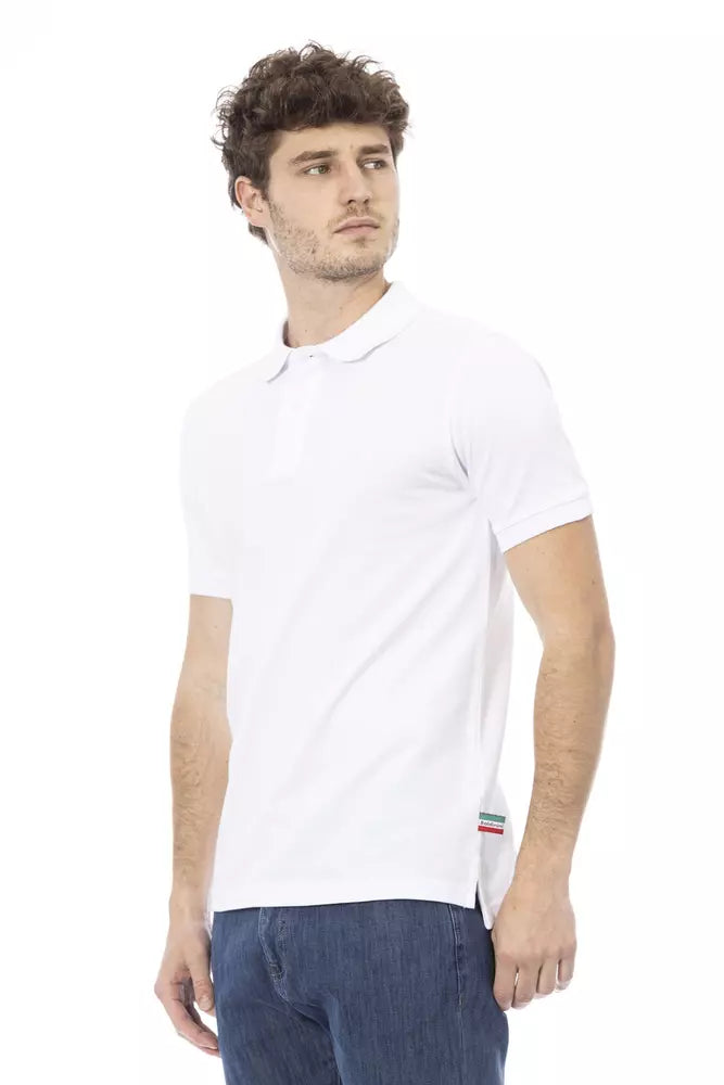 Baldinini Trend White Cotton Men Polo Baldinini Trend