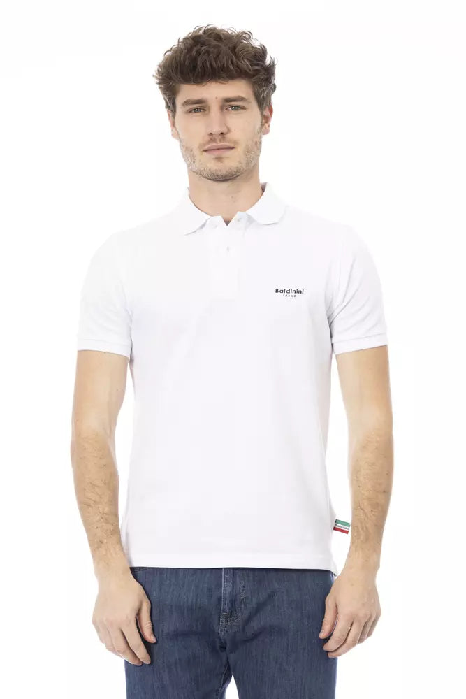 Baldinini Trend White Cotton Men Polo Baldinini Trend