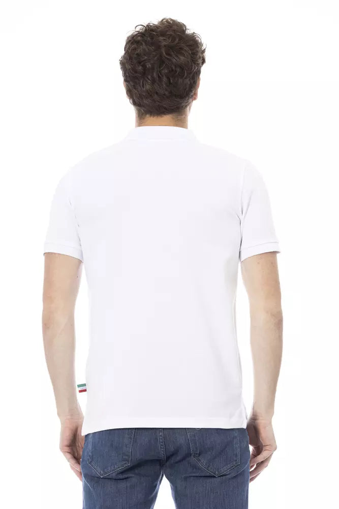 Baldinini Trend White Cotton Men Polo Baldinini Trend