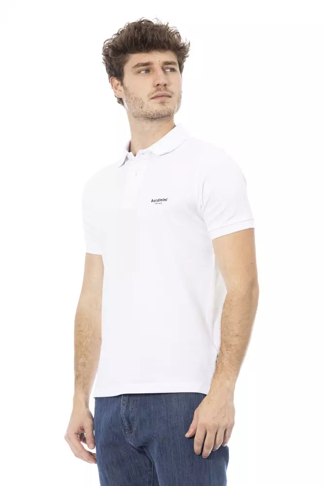 Baldinini Trend White Cotton Men Polo Baldinini Trend