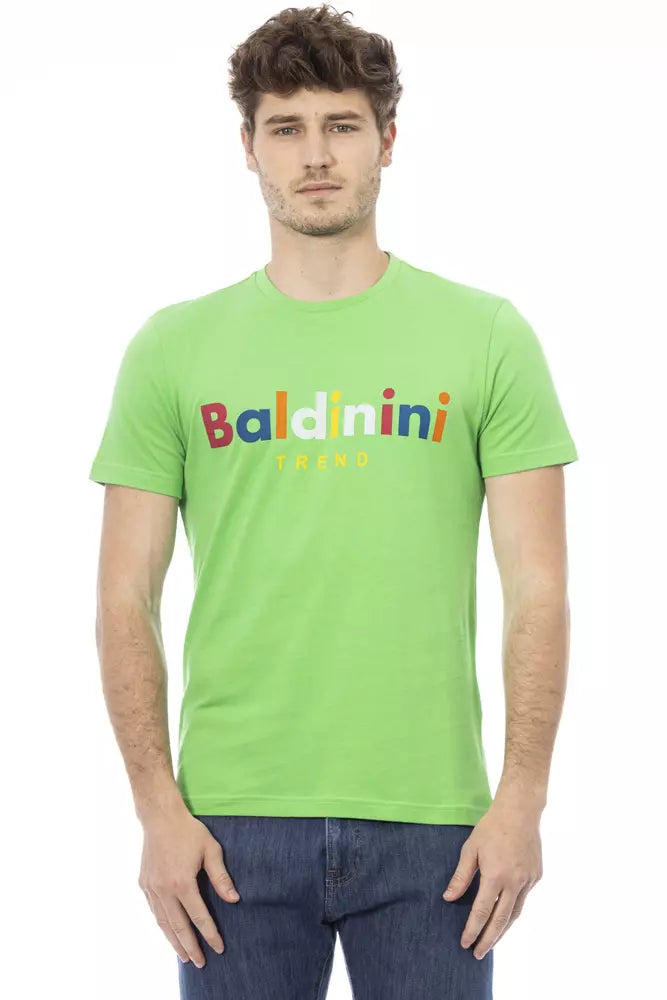 Baldinini Trend Green Cotton Men T-Shirt Baldinini Trend