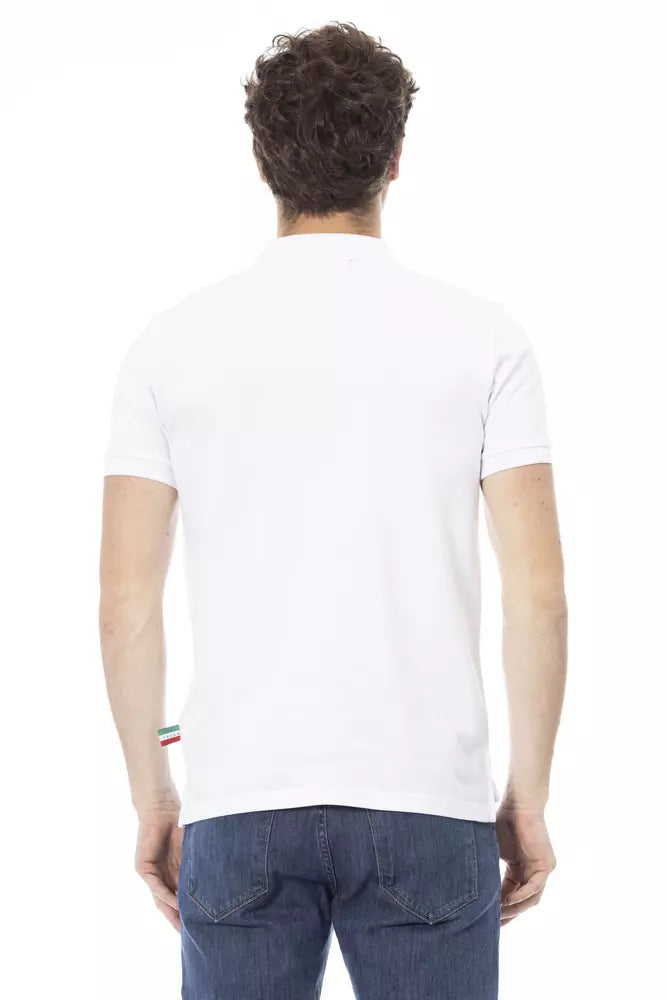 Baldinini Trend White Cotton Men Polo Baldinini Trend