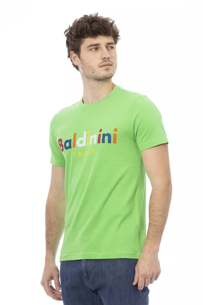 Baldinini Trend Green Cotton Men T-Shirt Baldinini Trend