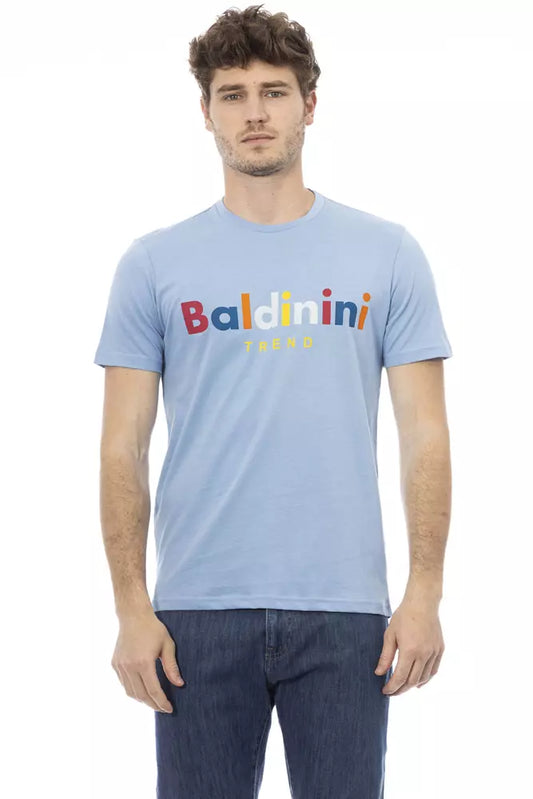 Baldinini Trend Light Blue Cotton Men T-Shirt Baldinini Trend