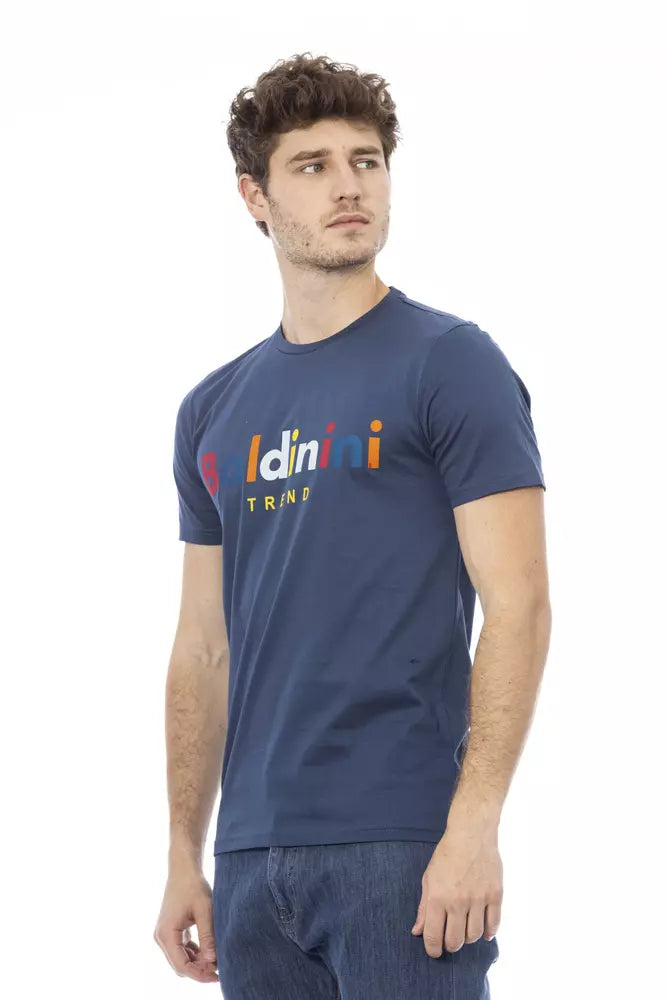 Baldinini Trend Blue Cotton Men T-Shirt Baldinini Trend