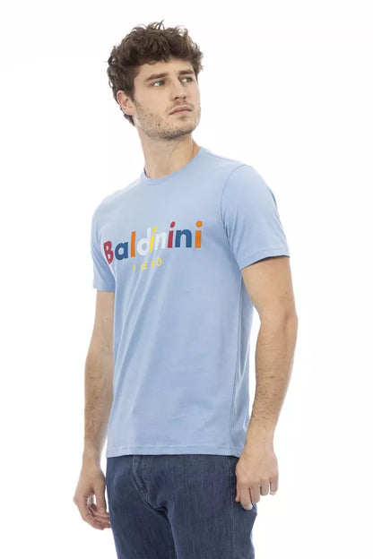 Baldinini Trend Light Blue Cotton Men T-Shirt Baldinini Trend