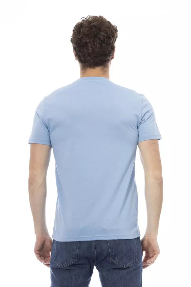 Baldinini Trend Light Blue Cotton Men T-Shirt Baldinini Trend