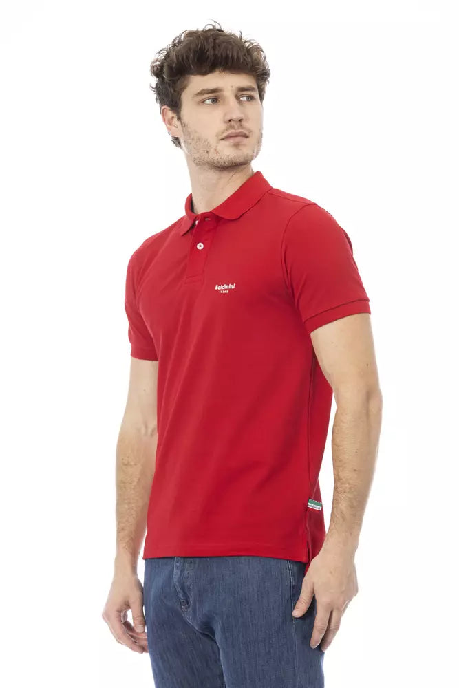 Baldinini Trend Red Cotton Men Polo Baldinini Trend