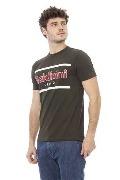 Baldinini Trend Green Cotton Men T-Shirt Baldinini Trend